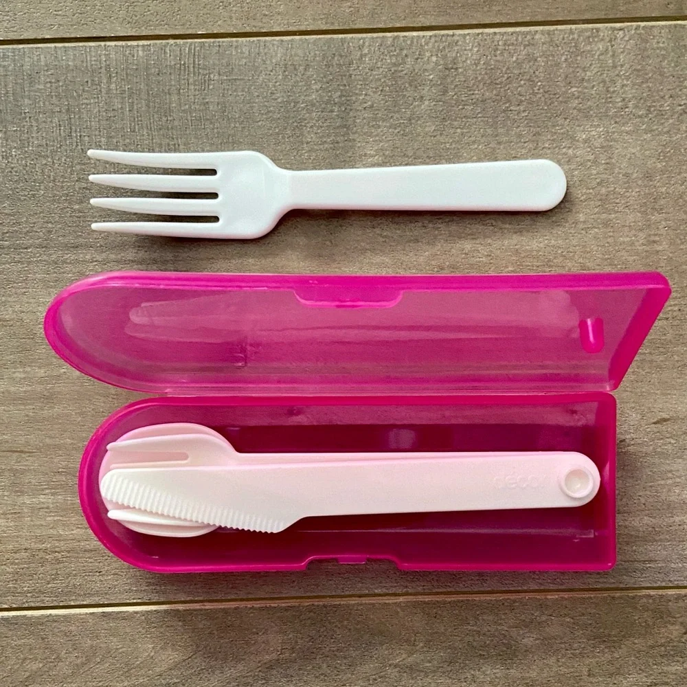 Decor Reusable Portable Lunch Box Cutlery Set in Pink